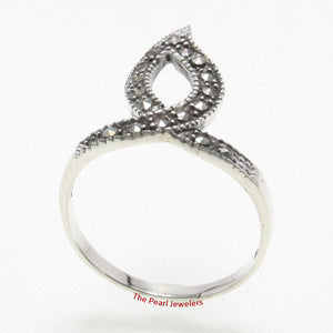 9305161-Beautiful-Candle-Fire-Solid-Sterling-Silver-Marcasite-Cocktail-Ring