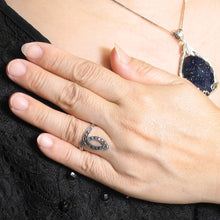 Load image into Gallery viewer, 9305161-Beautiful-Candle-Fire-Solid-Sterling-Silver-Marcasite-Cocktail-Ring