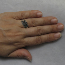 Load image into Gallery viewer, 9305181-Beautiful-Silver-Knot-Design-Sterling-Silver-Marcasite-Cocktail-Ring
