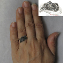 Load image into Gallery viewer, 9305181-Beautiful-Silver-Knot-Design-Sterling-Silver-Marcasite-Cocktail-Ring