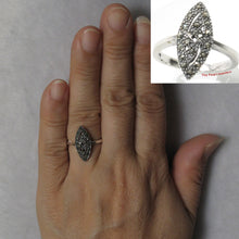 Load image into Gallery viewer, 9305191-Beautiful-Eye-Shape-Sterling-Silver-Studded-Marcasite-Cocktail-Ring