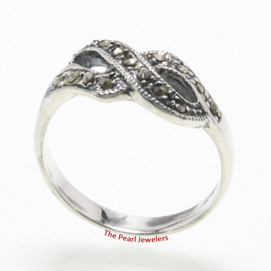 Sterling Silver Infinity Twist Marcasite Ring