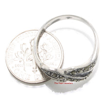 Load image into Gallery viewer, 9305201-Twist-Infinity-Sterling-Silver-Diamond-Cut-Marcasite-Band-Ring