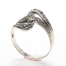 Load image into Gallery viewer, Sterling Silver Plait Design Marcasite Ring
