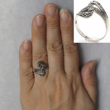 Load image into Gallery viewer, Sterling Silver Plait Design Marcasite Ring