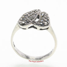 Load image into Gallery viewer, Sterling Silver Double Flame Marcasite Ring