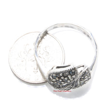 Load image into Gallery viewer, Sterling Silver Double Flame Marcasite Ring
