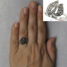 Load image into Gallery viewer, Sterling Silver Double Flame Marcasite Ring