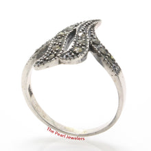 Load image into Gallery viewer, 9305231-Beautiful-Flame-Wisp-Sterling-Silver-Studded-Marcasite-Cocktail-Ring