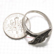 Load image into Gallery viewer, 9305231-Beautiful-Flame-Wisp-Sterling-Silver-Studded-Marcasite-Cocktail-Ring