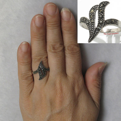 9305231-Beautiful-Flame-Wisp-Sterling-Silver-Studded-Marcasite-Cocktail-Ring