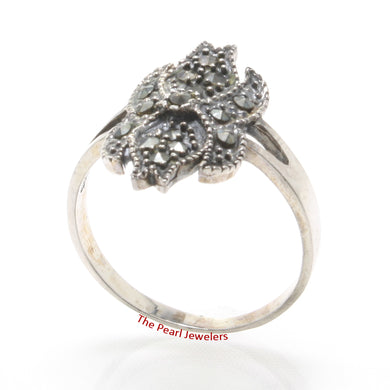 Sterling Silver Cross Flame Marcasite Ring