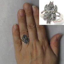 Load image into Gallery viewer, Sterling Silver Cross Flame Marcasite Ring