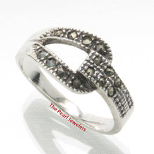 Load image into Gallery viewer, Sterling Silver Buckle Marcasite Ring