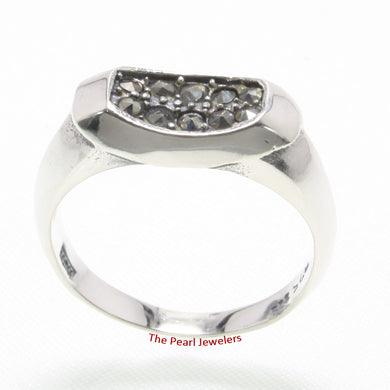 Sterling Silver Ten Marcasite Band Ring