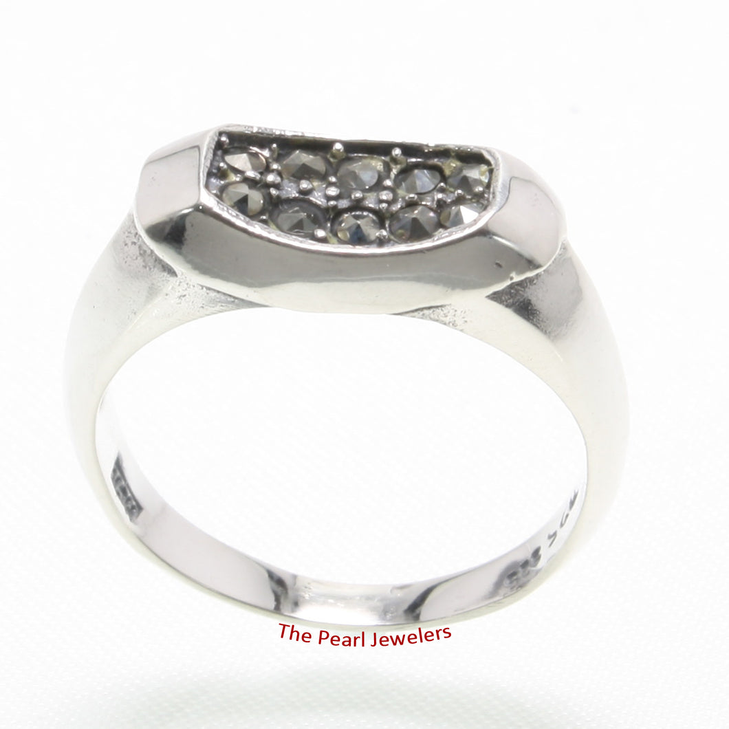 Sterling Silver Ten Marcasite Band Ring