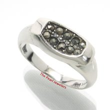 Load image into Gallery viewer, 9305271-Beautiful-Marcasite-Band-Solid-Sterling-Silver-Cocktail-Ring