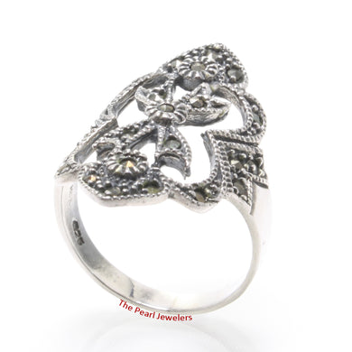 Sterling Silver Maltese Cross Marcasite Ring