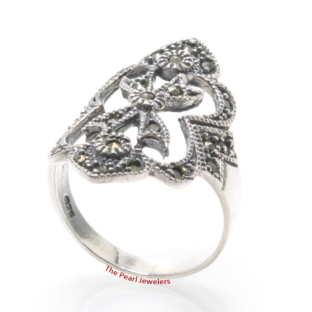 Sterling Silver Maltese Cross Marcasite Ring