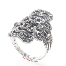 Load image into Gallery viewer, Sterling Silver Plait Wave Marcasite Ring