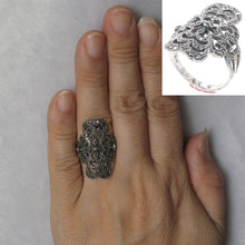 Load image into Gallery viewer, Sterling Silver Plait Wave Marcasite Ring