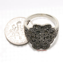 Load image into Gallery viewer, Sterling Silver Flower of Life Marcasite Cocktail Ring