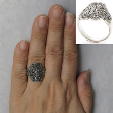 Load image into Gallery viewer, Sterling Silver Flower of Life Marcasite Cocktail Ring