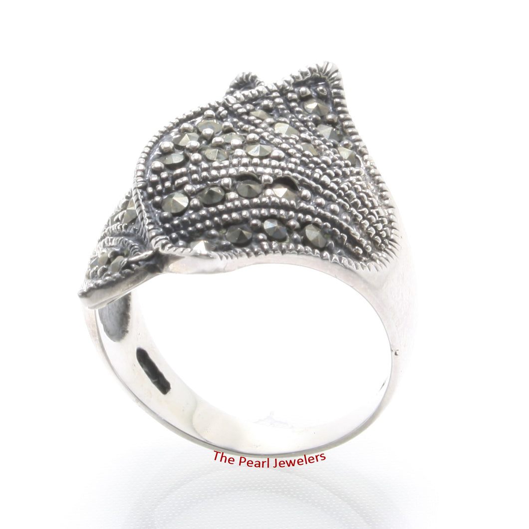 Sterling Silver Wrapped in Love Marcasite Ring