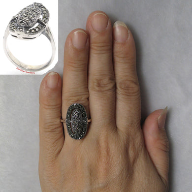 9305341-Beautiful-Oval-Sterling-Silver-Studded-Marcasite-Cocktail-Ring