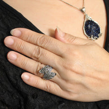 Load image into Gallery viewer, Sterling Silver Twin Leaf Marcasite Ring