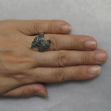 Load image into Gallery viewer, Sterling Silver Twin Leaf Marcasite Ring