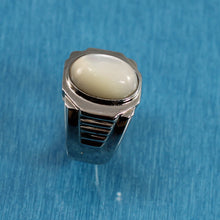 Load image into Gallery viewer, 9310020-Sterling-Silver-Men’s-Ring-Bezel-11x16mm-Mother-of-Pearl