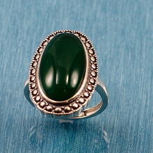 Load image into Gallery viewer, 9310113-Hand-Crafted-Sterling-Silver-Green-Agate-Solitaire-Ring