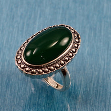 Load image into Gallery viewer, 9310113-Hand-Crafted-Sterling-Silver-Green-Agate-Solitaire-Ring