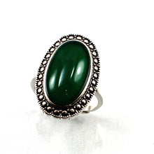 Load image into Gallery viewer, 9310113-Hand-Crafted-Sterling-Silver-Green-Agate-Solitaire-Ring