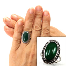 Load image into Gallery viewer, 9310113-Hand-Crafted-Sterling-Silver-Green-Agate-Solitaire-Ring