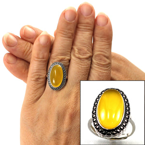 9310114-Hand-Crafted-Sterling-Silver-Yellow-Agate-Solitaire-Ring