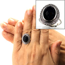 Load image into Gallery viewer, 9310121-Hand-Crafted-Sterling-Silver-Blue-Sandstone-Solitaire-Ring