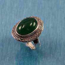 Load image into Gallery viewer, 9310123-Hand-Crafted-Sterling-Silver-Green-Agate-Solitaire-Ring