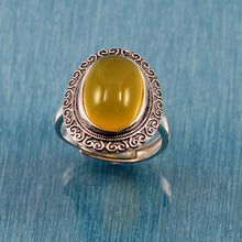 Load image into Gallery viewer, 9310124-Hand-Crafted-Sterling-Silver-Honey-Agate-Solitaire-Ring