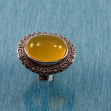 Load image into Gallery viewer, 9310124-Hand-Crafted-Sterling-Silver-Honey-Agate-Solitaire-Ring