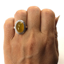 Load image into Gallery viewer, 9310134-Honey-Agate-Hand-Crafted-Sterling-Silver-Solitaire-Ring