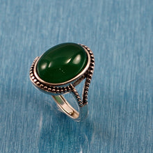 Load image into Gallery viewer, 9310143-Hand-Crafted-Sterling-Silver-Green-Agate-Solitaire-Ring