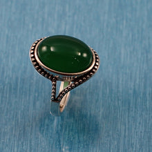 Load image into Gallery viewer, 9310143-Hand-Crafted-Sterling-Silver-Green-Agate-Solitaire-Ring