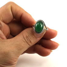 Load image into Gallery viewer, 9310143-Hand-Crafted-Sterling-Silver-Green-Agate-Solitaire-Ring