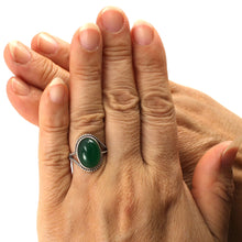 Load image into Gallery viewer, 9310143-Hand-Crafted-Sterling-Silver-Green-Agate-Solitaire-Ring