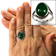 Load image into Gallery viewer, 9310143-Hand-Crafted-Sterling-Silver-Green-Agate-Solitaire-Ring