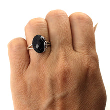 Load image into Gallery viewer, 9310151-Hand-Crafted-Sterling-Silver-Blue-Sandstone-Solitaire-Ring