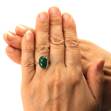 Load image into Gallery viewer, 9310153-Hand-Crafted-Sterling-Silver-Green-Agate-Solitaire-Ring