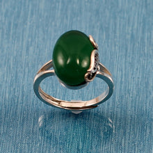 Load image into Gallery viewer, 9310153-Hand-Crafted-Sterling-Silver-Green-Agate-Solitaire-Ring